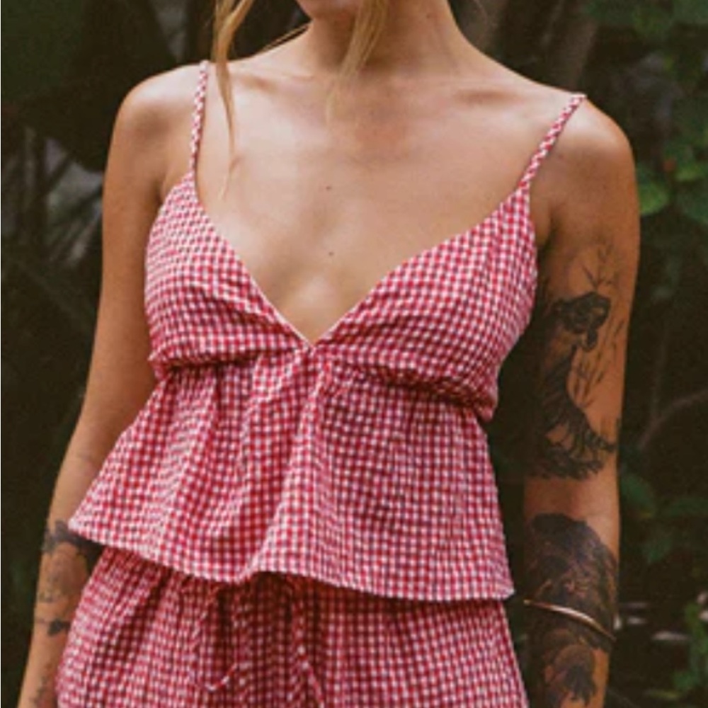 Princess Polly Red Gingham Top